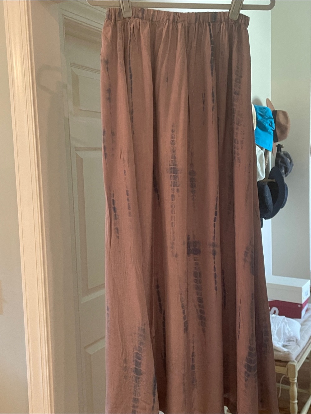 Chan Luu Brown Tie-Dye Maxi Skirt one size